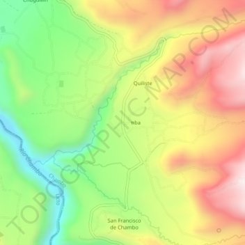 Guayllabamba地形图、海拔、地势