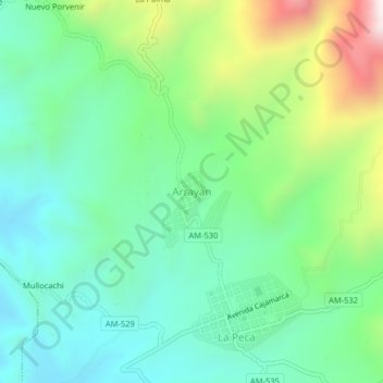 Arrayan地形图、海拔、地势