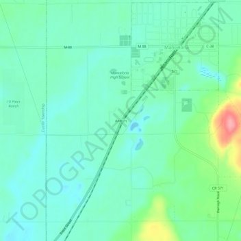 Antrim地形图、海拔、地势