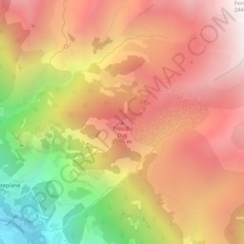 Trou du Duc地形图、海拔、地势