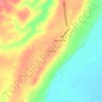 Mwera地形图、海拔、地势