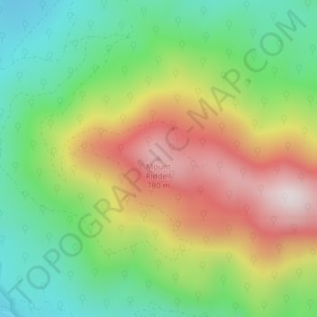 Mount Riddell地形图、海拔、地势