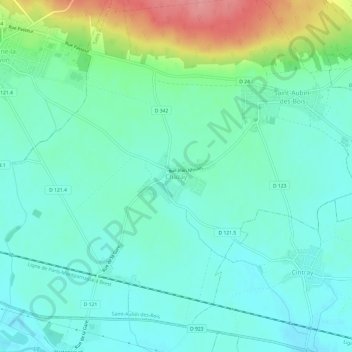 Chazay地形图、海拔、地势