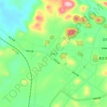 望城坡地形图、海拔、地势