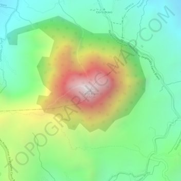 Cerro Bravo地形图、海拔、地势