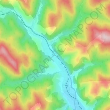 Rașca地形图、海拔、地势