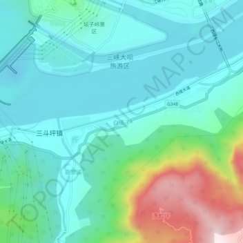 白庙子地形图、海拔、地势