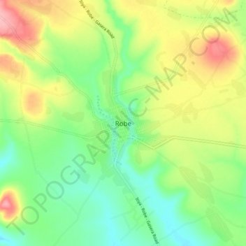 Robe地形图、海拔、地势