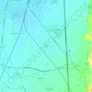 Oselle地形图、海拔、地势