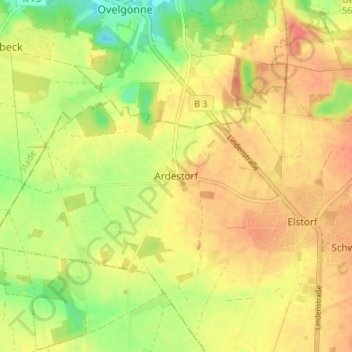 Ardestorf地形图、海拔、地势