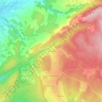 Les Forges地形图、海拔、地势