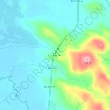 Los Sanchez地形图、海拔、地势