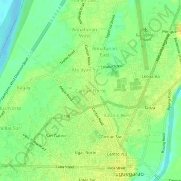 Caritan Norte地形图、海拔、地势
