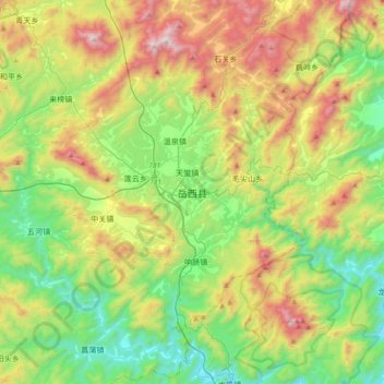 岳西县地形图、海拔、地势