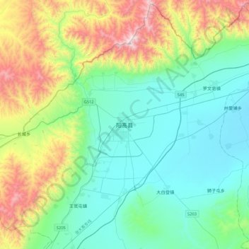阳高县地形图、海拔、地势