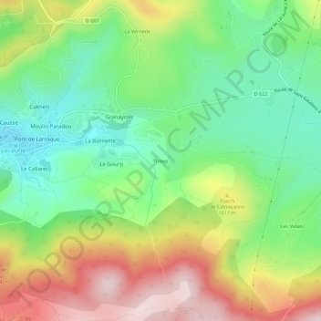 Thioys地形图、海拔、地势