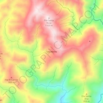 San Albino地形图、海拔、地势