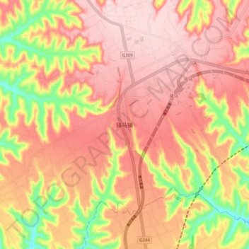 驿马镇地形图、海拔、地势