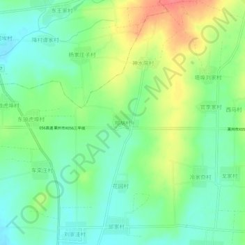 邢胡村地形图、海拔、地势