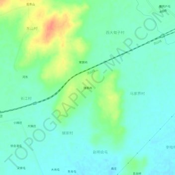 隋家岭地形图、海拔、地势
