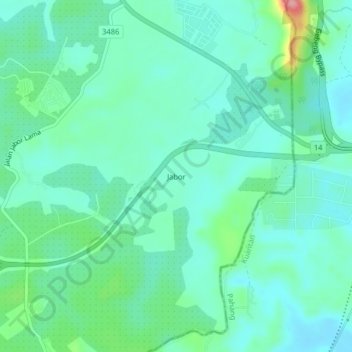 Jabor地形图、海拔、地势