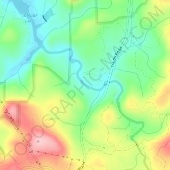 Hooker Falls地形图、海拔、地势