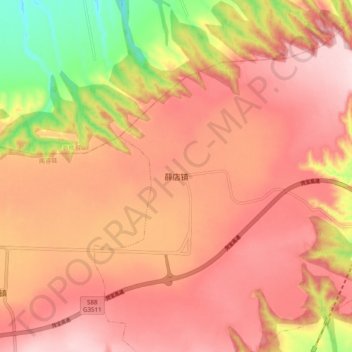 薛店镇地形图、海拔、地势