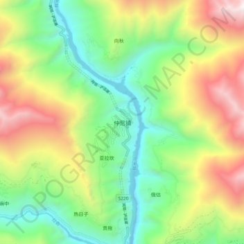 仲尼镇地形图、海拔、地势