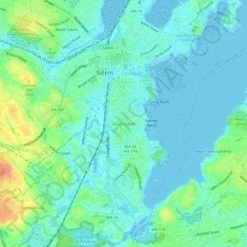 South Salem地形图、海拔、地势