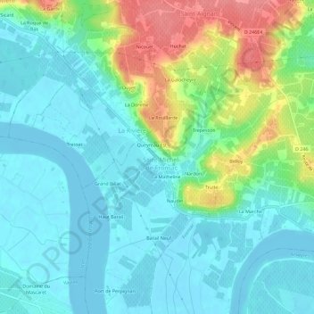 La Croix Blanche地形图、海拔、地势