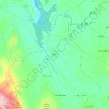 Suevos地形图、海拔、地势