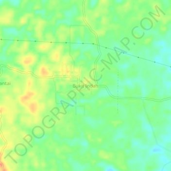 Bukit Indah地形图、海拔、地势