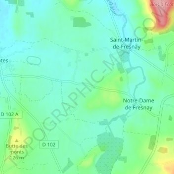 Le Val地形图、海拔、地势