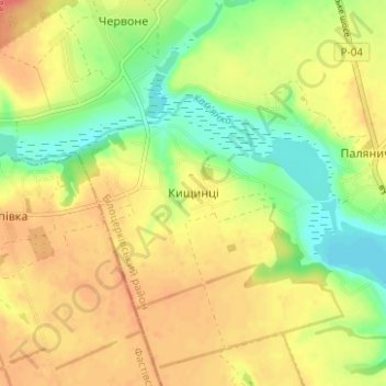 Кишинцы地形图、海拔、地势