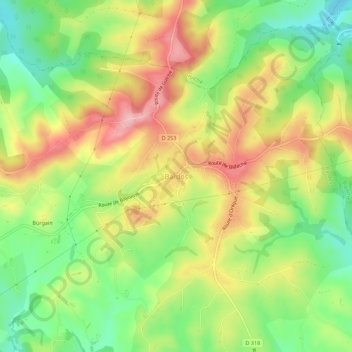 Bardos地形图、海拔、地势