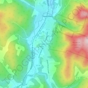 Northfield Center地形图、海拔、地势