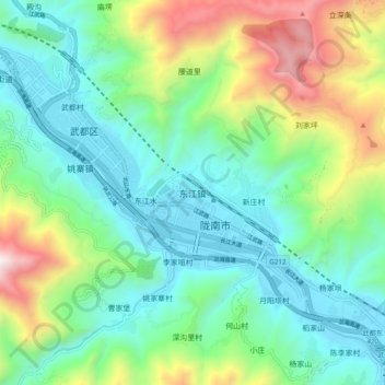 东江镇地形图、海拔、地势