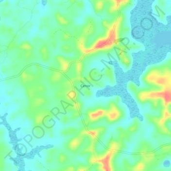 Cenor地形图、海拔、地势