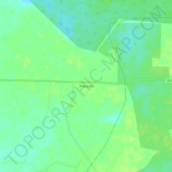 Philobari地形图、海拔、地势