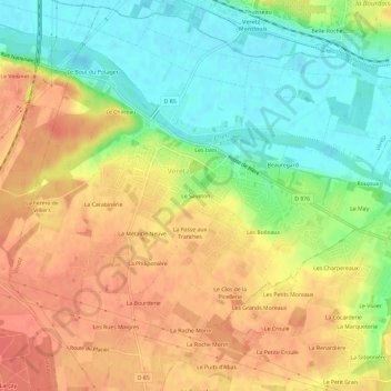 Le Saveton地形图、海拔、地势