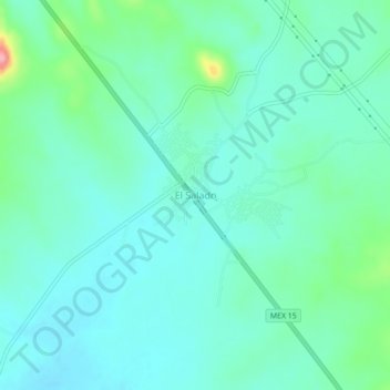 El Salado地形图、海拔、地势