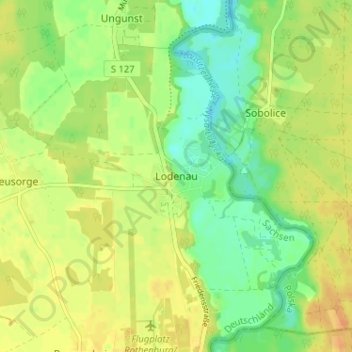 Lodenau地形图、海拔、地势