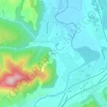 Fourtic地形图、海拔、地势