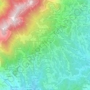 Bulliana地形图、海拔、地势