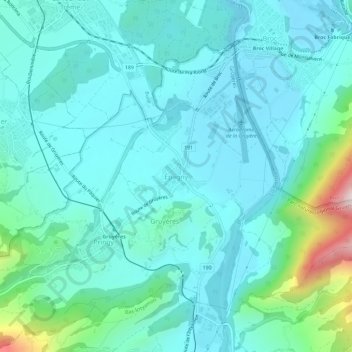 Epagny地形图、海拔、地势