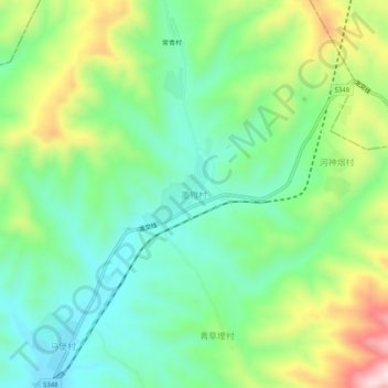 墨镫村地形图、海拔、地势