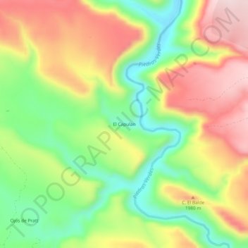 El Capulan地形图、海拔、地势
