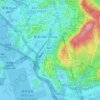 下葵涌村地形图、海拔、地势