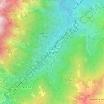 Vizzavona Gare地形图、海拔、地势