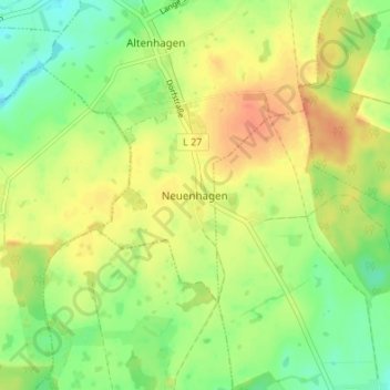 Neuenhagen地形图、海拔、地势